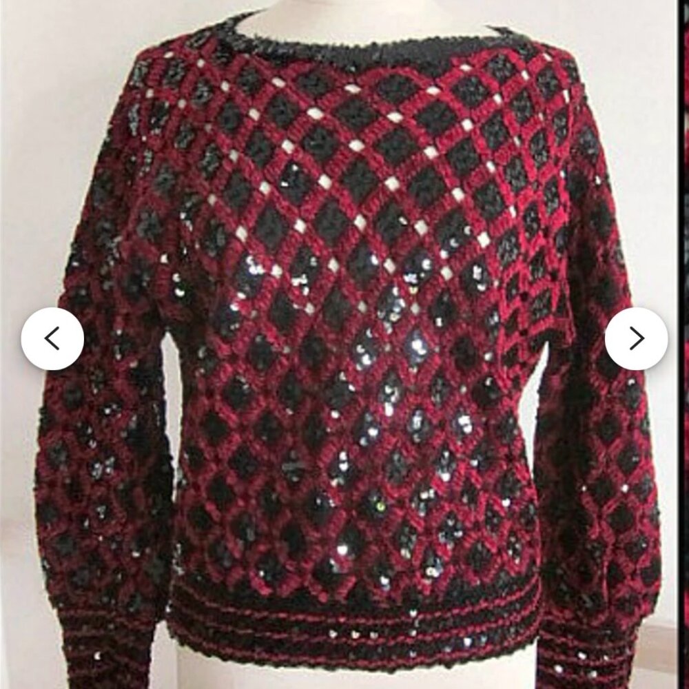 Vintage Sequin Argyle Top!